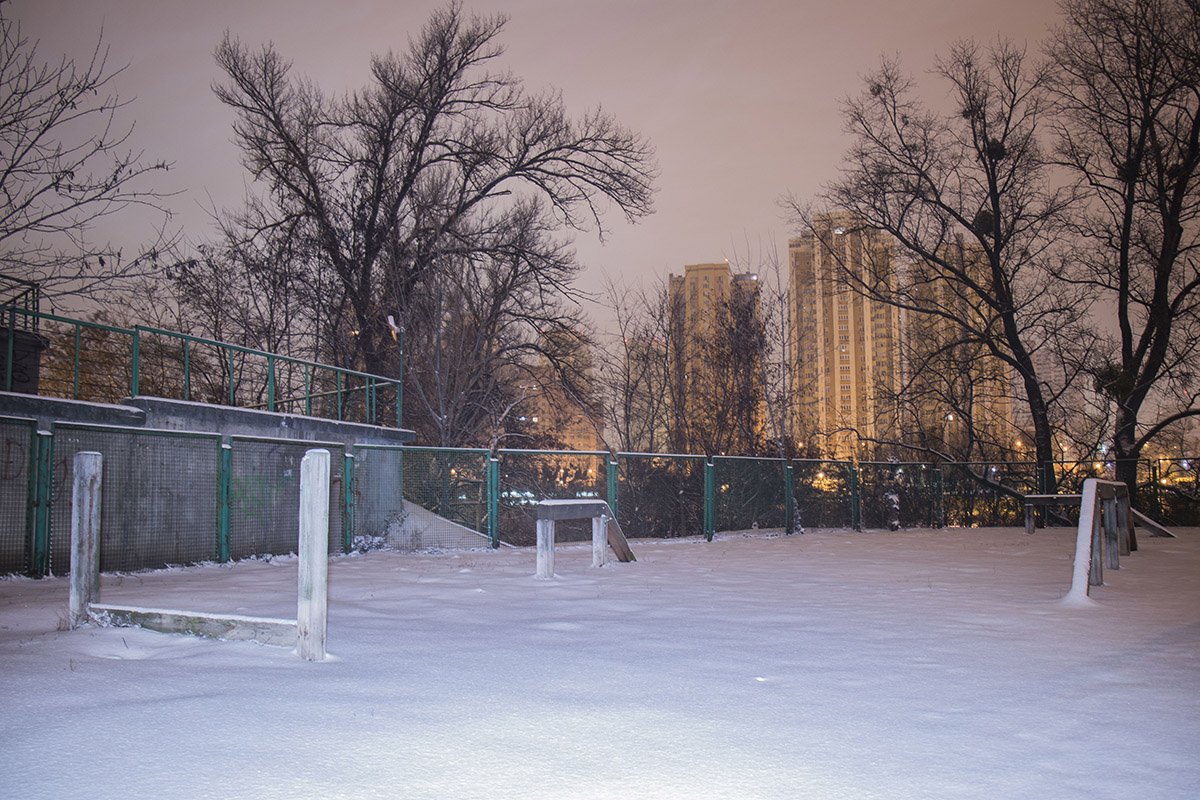 На свежевыпавшем снегу ни одного шажочка На свежевыпавшем снегу ни одного шажочка