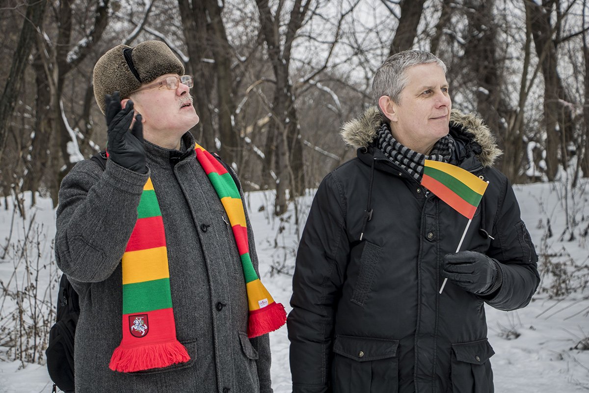 Многие пришли на мероприятие с литовской атрибутикой