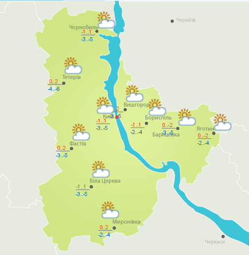 Погода на 17 февраля в Киеве