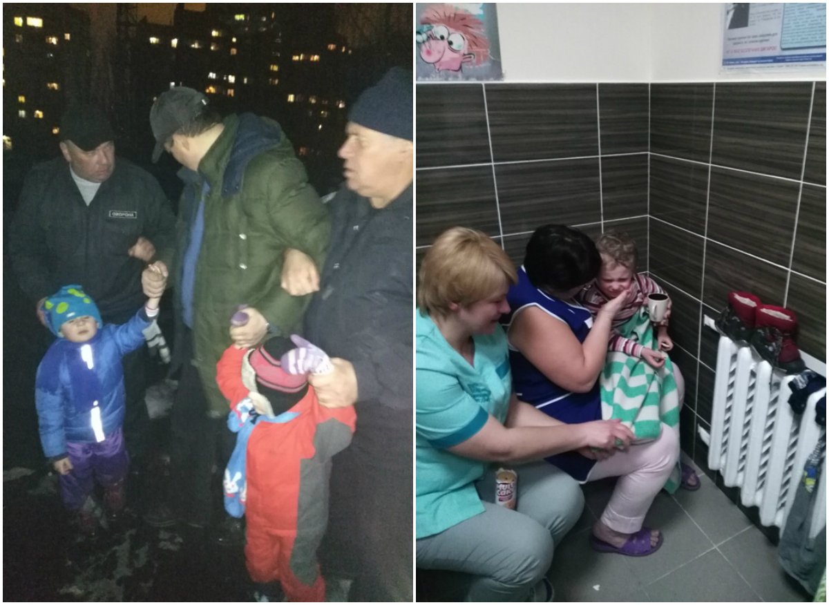 Близнецов благополучно сняли с крыши и их осмотрели медики Близнецов благополучно сняли с крыши и их осмотрели медики