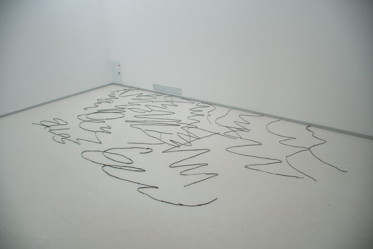 Люди расписали ручки в канцелярских магазинах, а автор воссоздала это в экспозиции