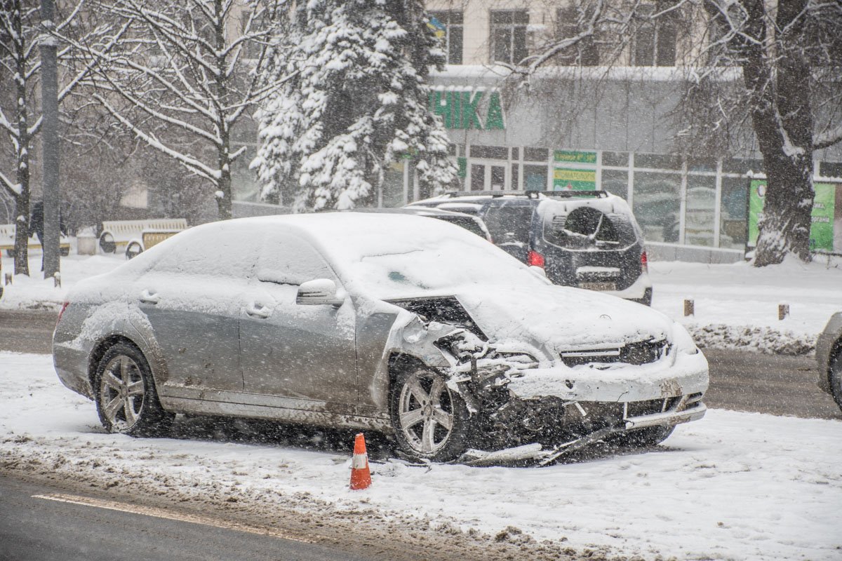 На месте столкновения образовалась пробка