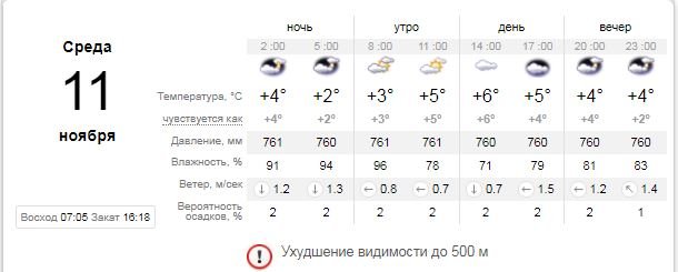 Погода на 11 ноября: в Киеве будет облачно и туманно 1