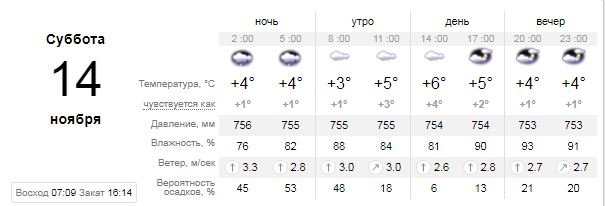 Погода на 14 ноября: в Киеве будет пасмурно, а ночью пойдет дождь 1