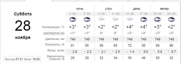 Погода на 28 ноября: в Киеве будет дождь 1