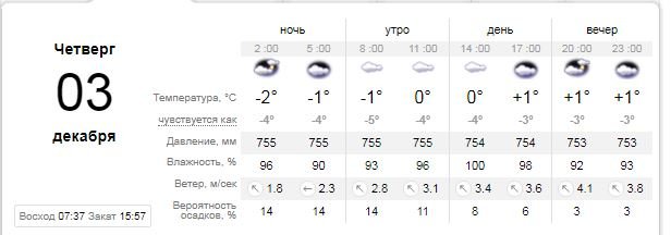 Погода на 3 декабря: в Киеве будет пасмурно 1