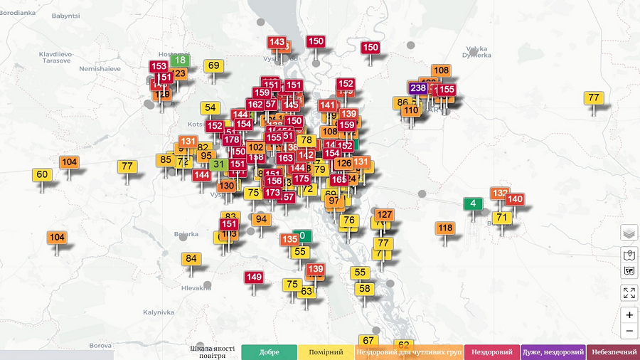Уровень загрязнения воздуха в Киеве в три раза превышает норму 2