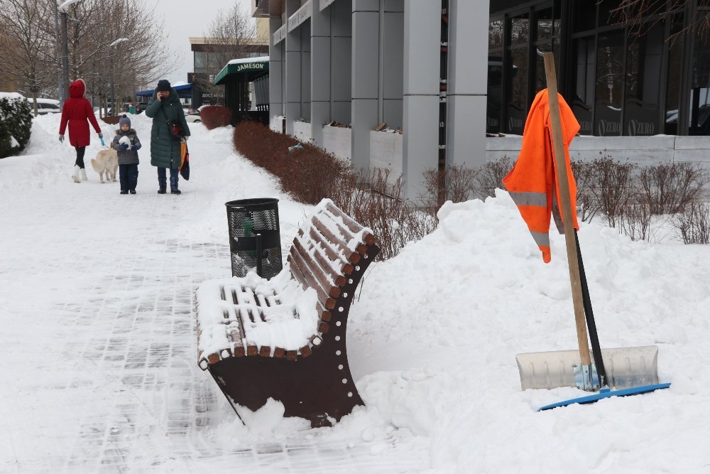 Снег, санки, лопаты, собаки и застрявшие машины: фоторепортаж с улиц Киева 9 февраля 4