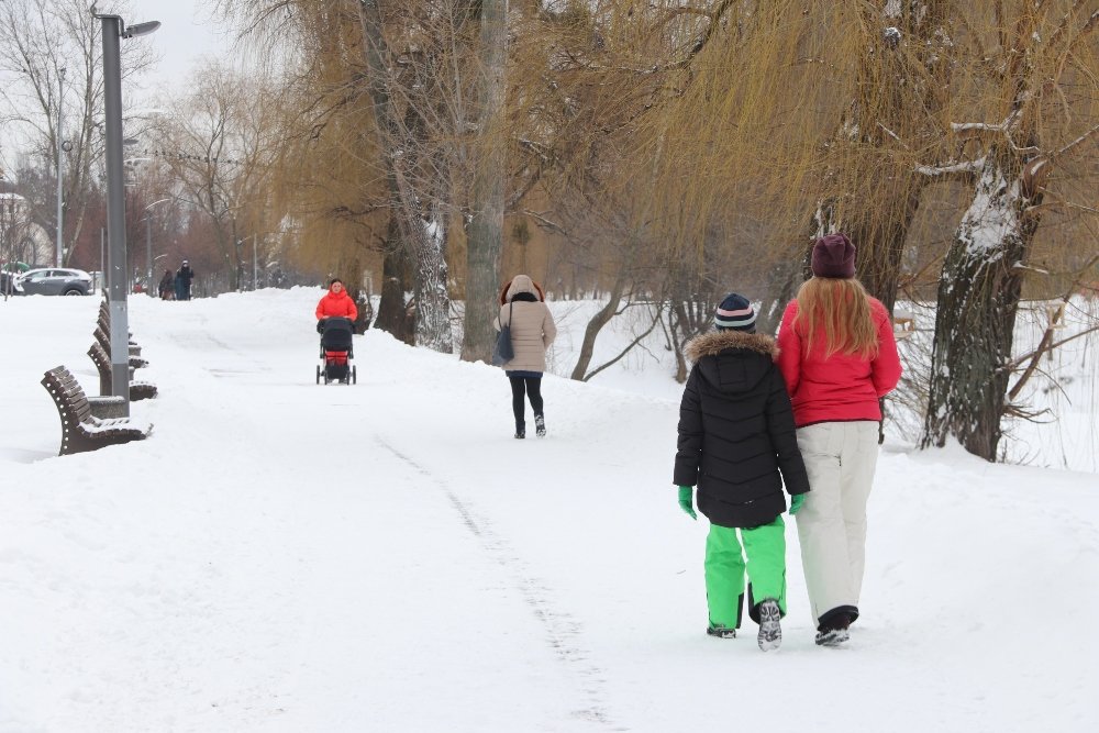 Снег, санки, лопаты, собаки и застрявшие машины: фоторепортаж с улиц Киева 9 февраля 9