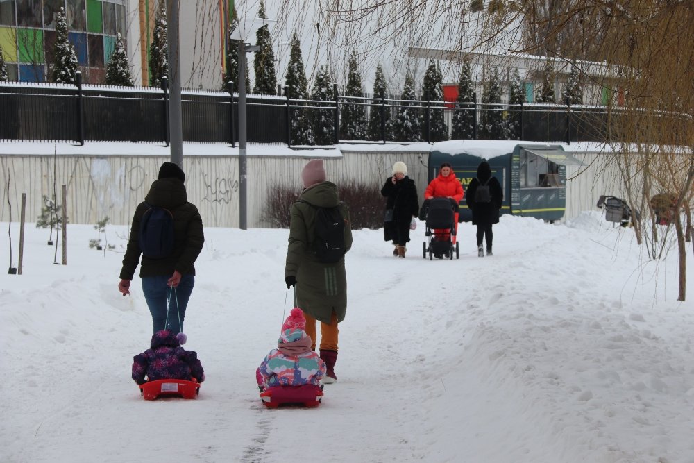 Снег, санки, лопаты, собаки и застрявшие машины: фоторепортаж с улиц Киева 9 февраля 16