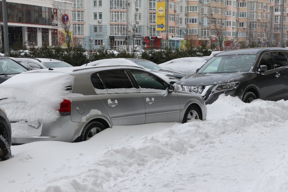 Снег, санки, лопаты, собаки и застрявшие машины: фоторепортаж с улиц Киева 9 февраля 22