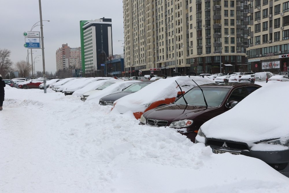 Снег, санки, лопаты, собаки и застрявшие машины: фоторепортаж с улиц Киева 9 февраля 28