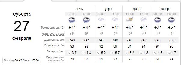 Погода на 27 февраля: в Киеве будет дождь 1