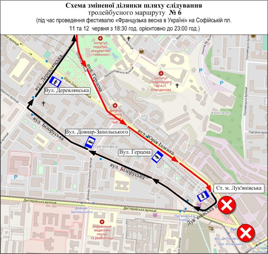 В Киеве на несколько ночей троллейбусы меняют маршрут движения: схема 1