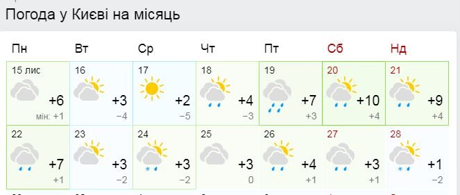 Когда в Киеве выпадет первый снег 2