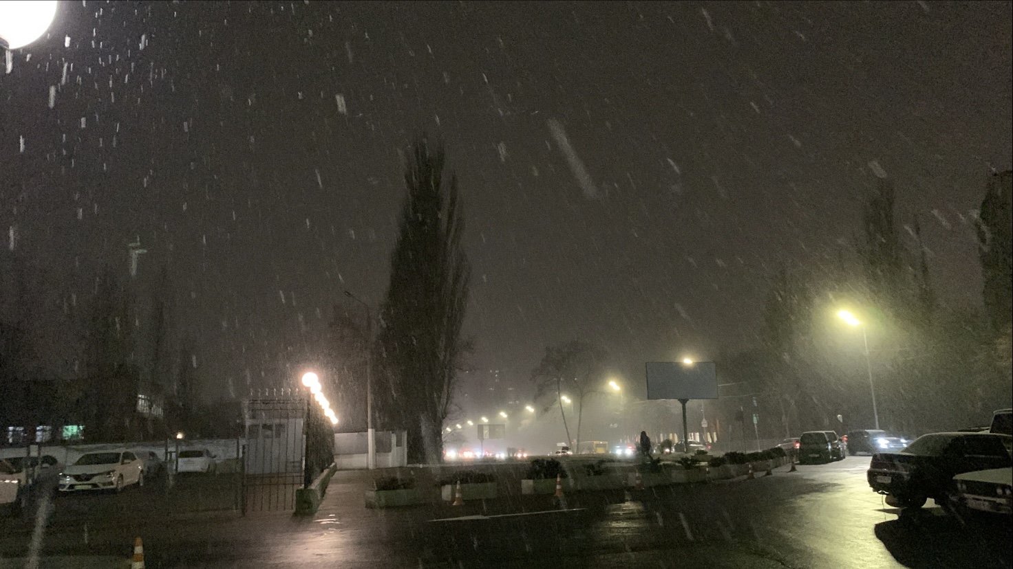 Киев начало засыпать снегом: первые фото и видео с улиц города 2