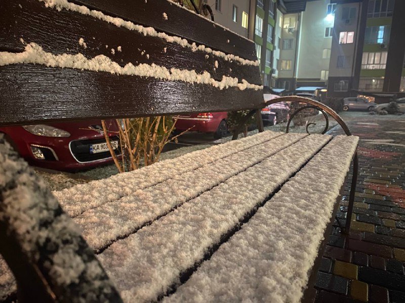 Киев начало засыпать снегом: первые фото и видео с улиц города 5