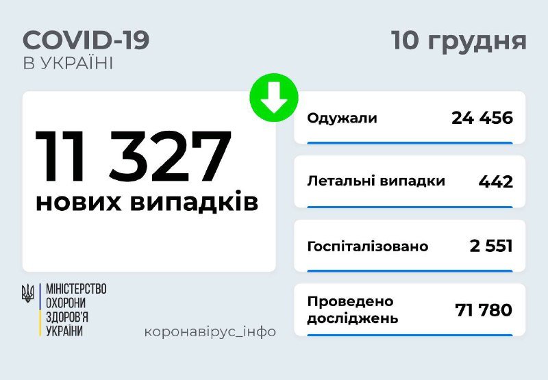 В Украине за сутки 11 тысяч заболевших и 442 летальных случая от коронавируса: статистика 1