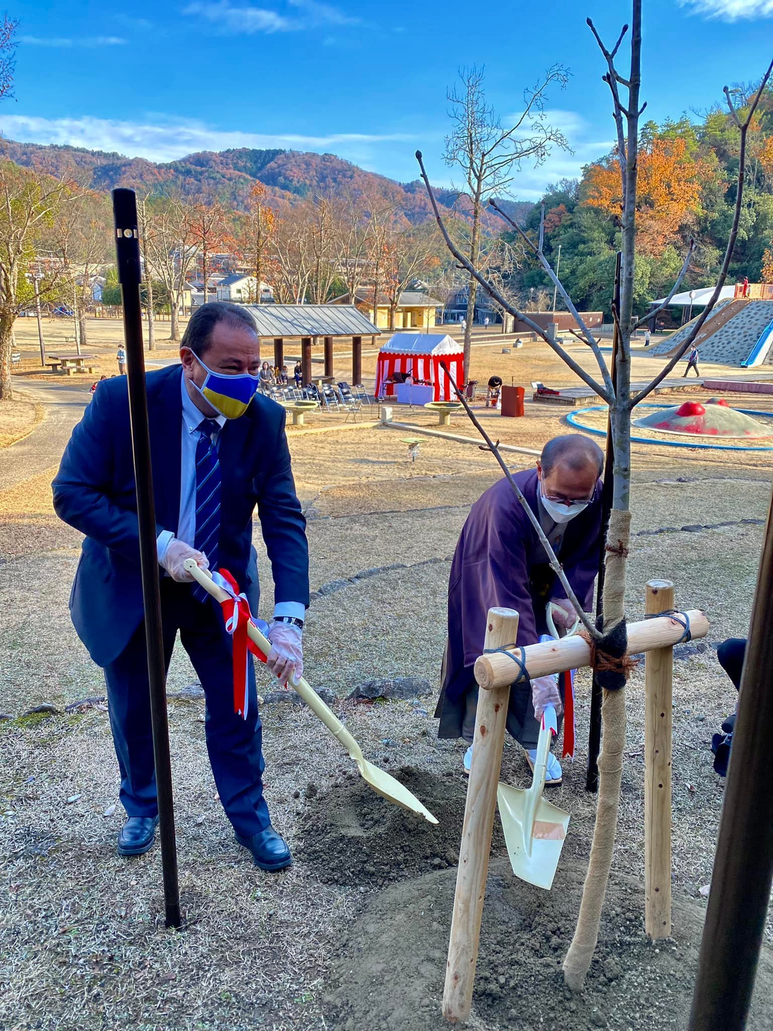 В Японии высадили киевские каштаны 2