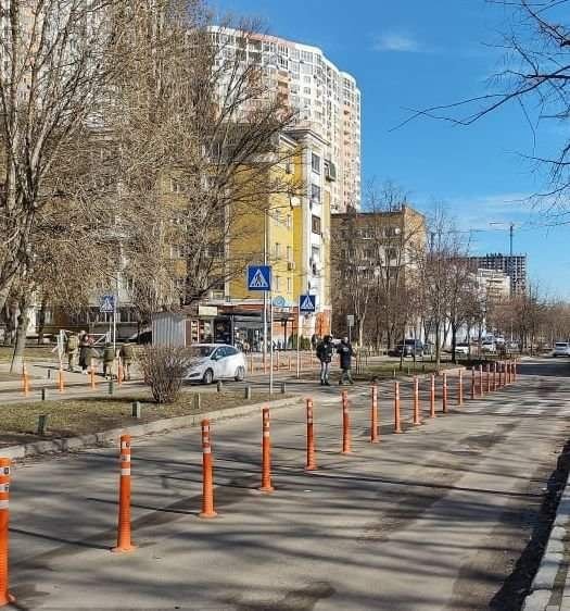 В Голосеевском районе от стихийной парковки освободили улицу: где поставили делиниаторы 1