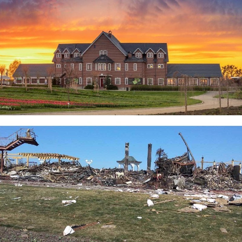 Под Киевом оккупанты уничтожили Добропарк: фото до и после обстрелов 1