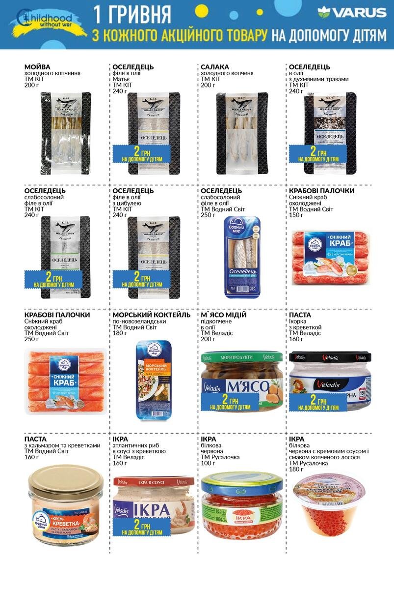Купуйте у VARUS та допомагайте українським дітям-сиротам — триває благодійна акція 7
