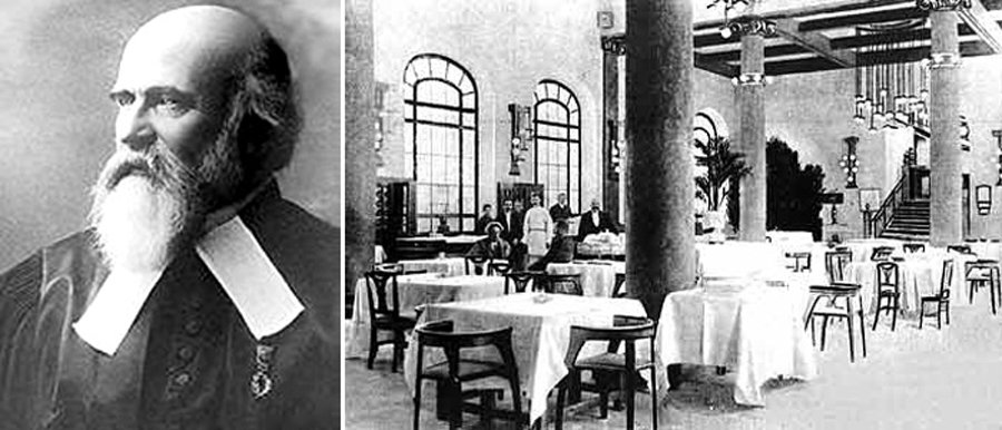 на фото: Люсь’єн Олів’є та зала ресторану “Ермітаж”