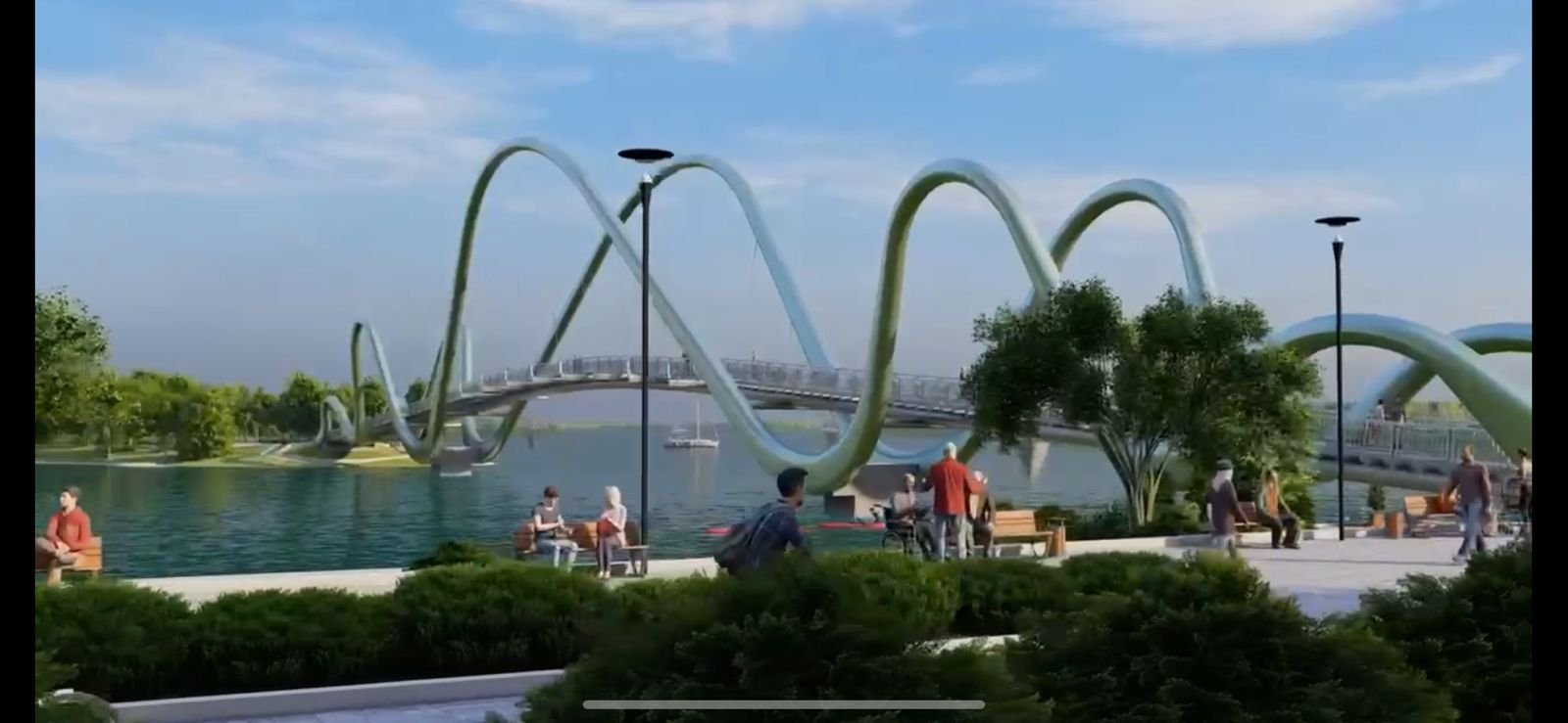 У Києві продовжать будівництво пішохідного мосту з набережної на острів Оболонський 2