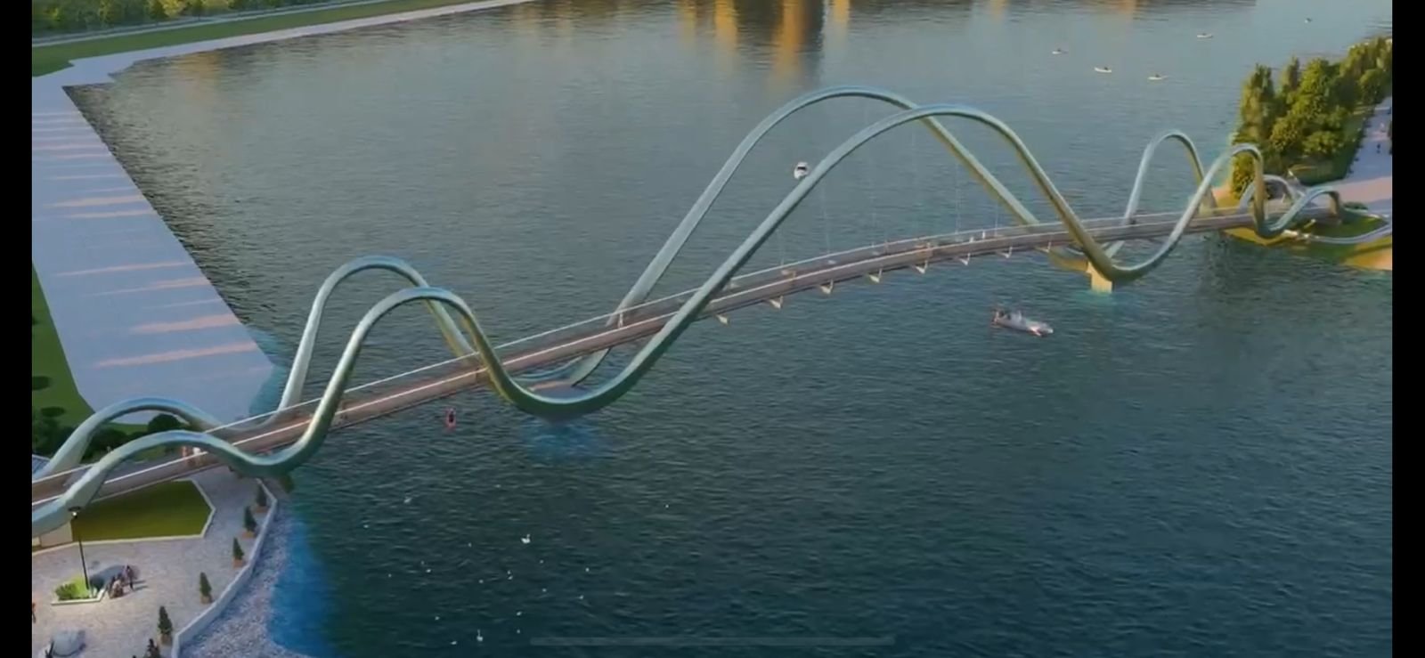 У Києві продовжать будівництво пішохідного мосту з набережної на острів Оболонський 3