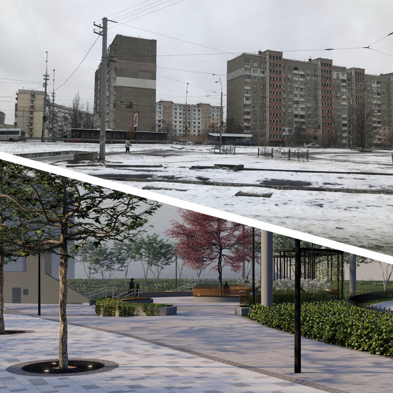 У Києві планують оновити простір біля станції метро «Героїв Дніпра»: як може виглядати 1