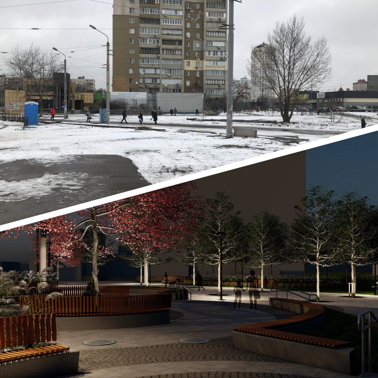 У Києві планують оновити простір біля станції метро «Героїв Дніпра»: як може виглядати 3