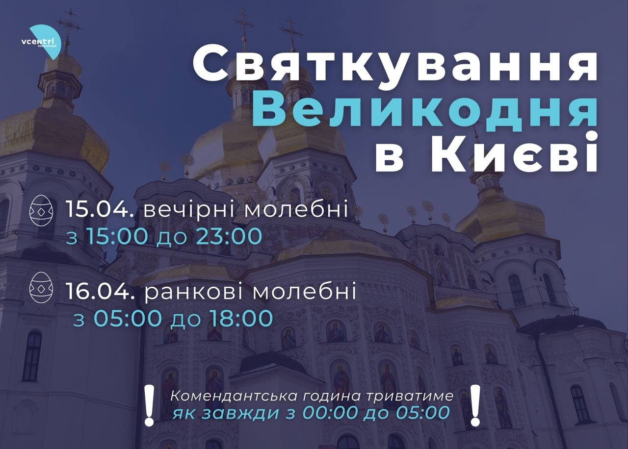 Великдень 2023: у Києві заплановані святкові молебні у 163-х культових спорудах 1