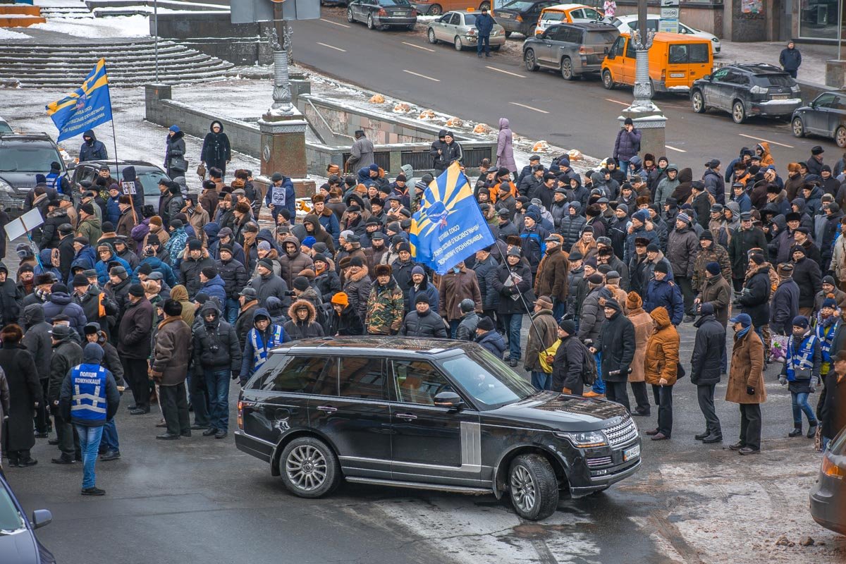 Протестующие остановили движение на Бессарабке Протестующие остановили движение на Бессарабке