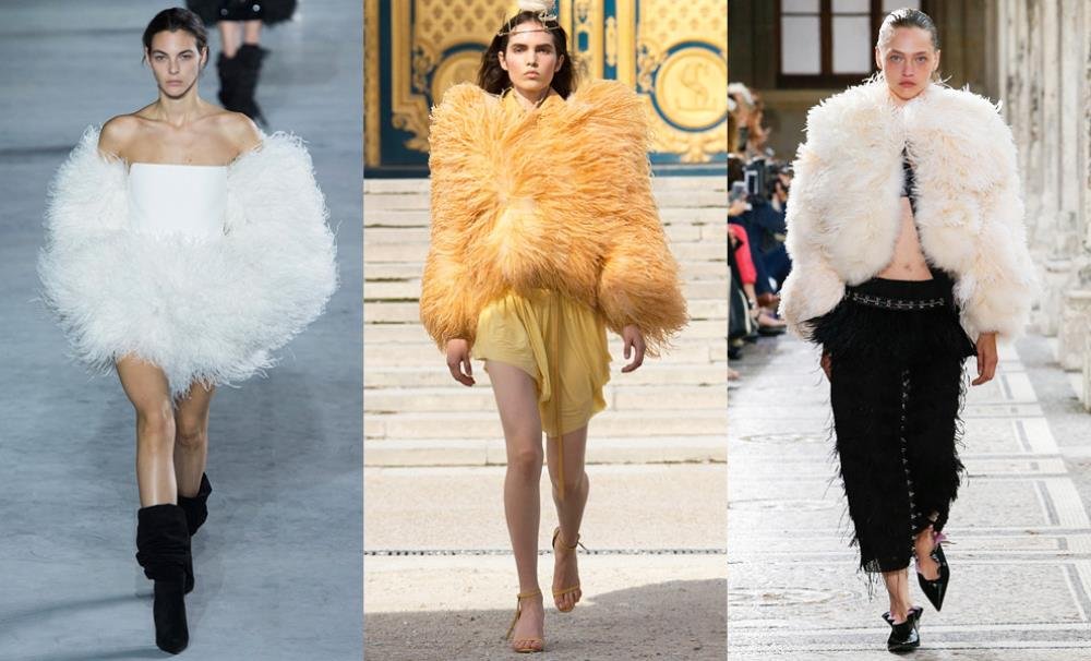Также в моде весной будут наряды с перьями 