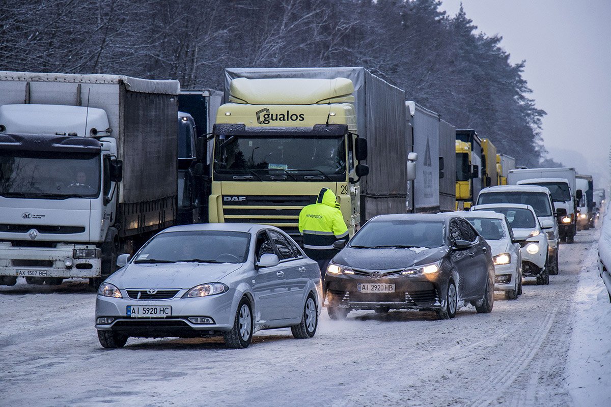 В сторону столицы образовалась пробка