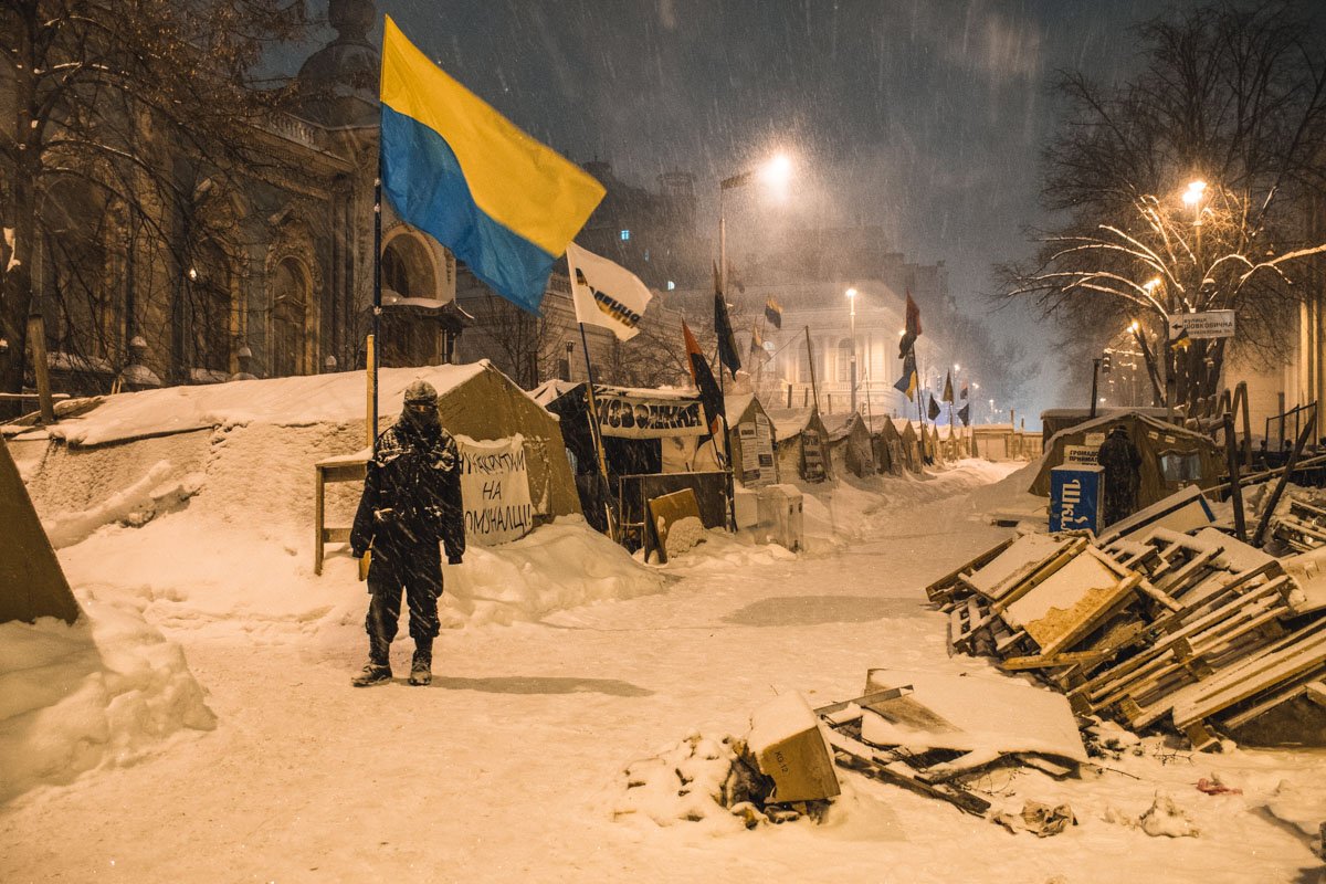 Палатки убрали практически до улицы Грушевского