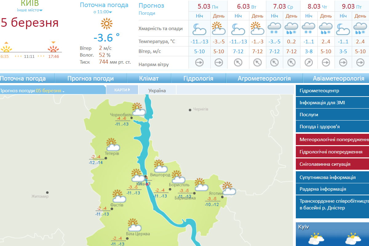 Украинский гидрометцентр прогнозирует потепление 7 марта Украинский гидрометцентр прогнозирует потепление 7 марта