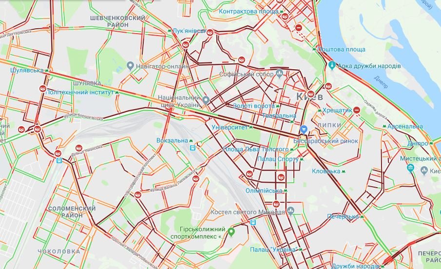 Киев парализовали сильнейшие пробки Киев парализовали сильнейшие пробки