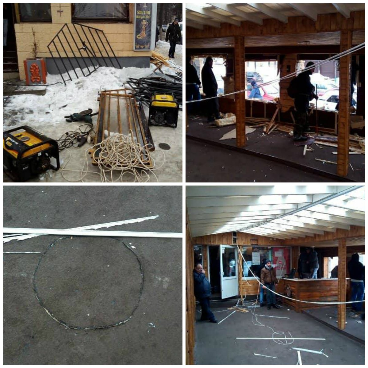 Владельцы начали самовольно расширять МАФ и облицовывать его кирпичом