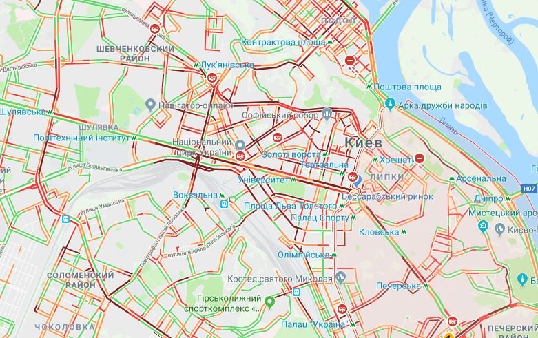 Киев сковали пробки Киев сковали пробки