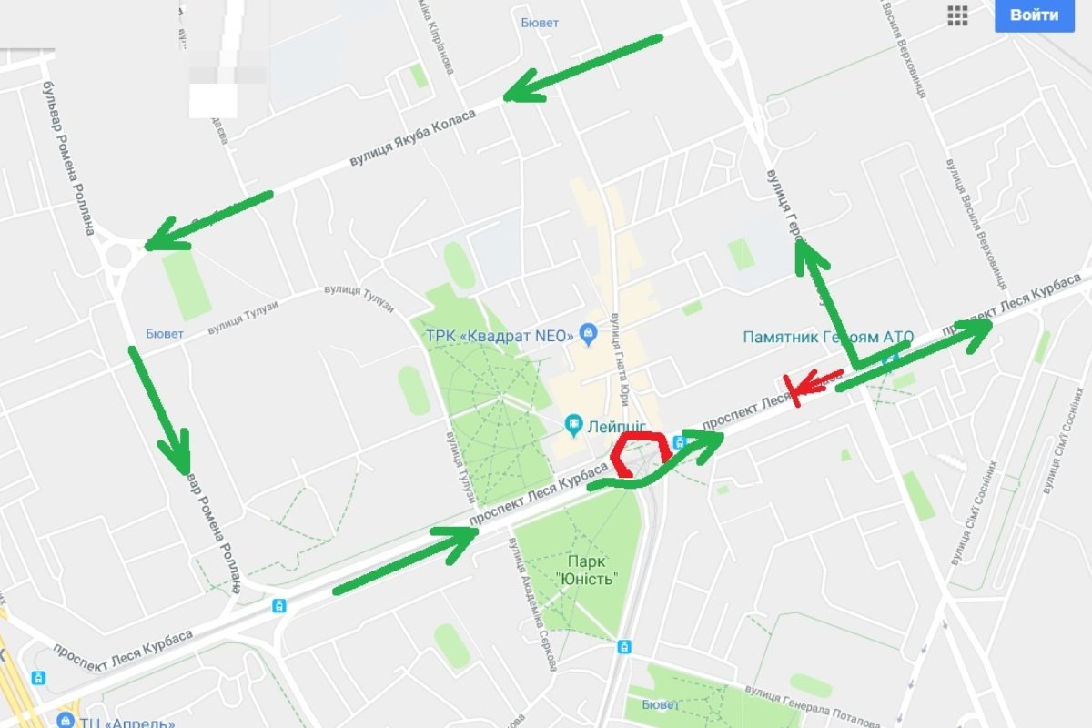 Схема объезда