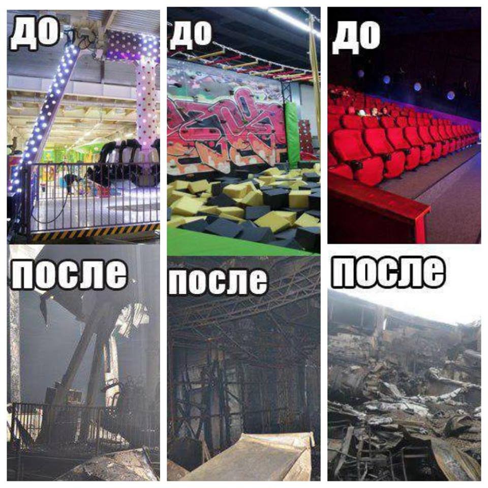 Фототаблица от МЧС России для оценки масштабов пожара в Кемерово