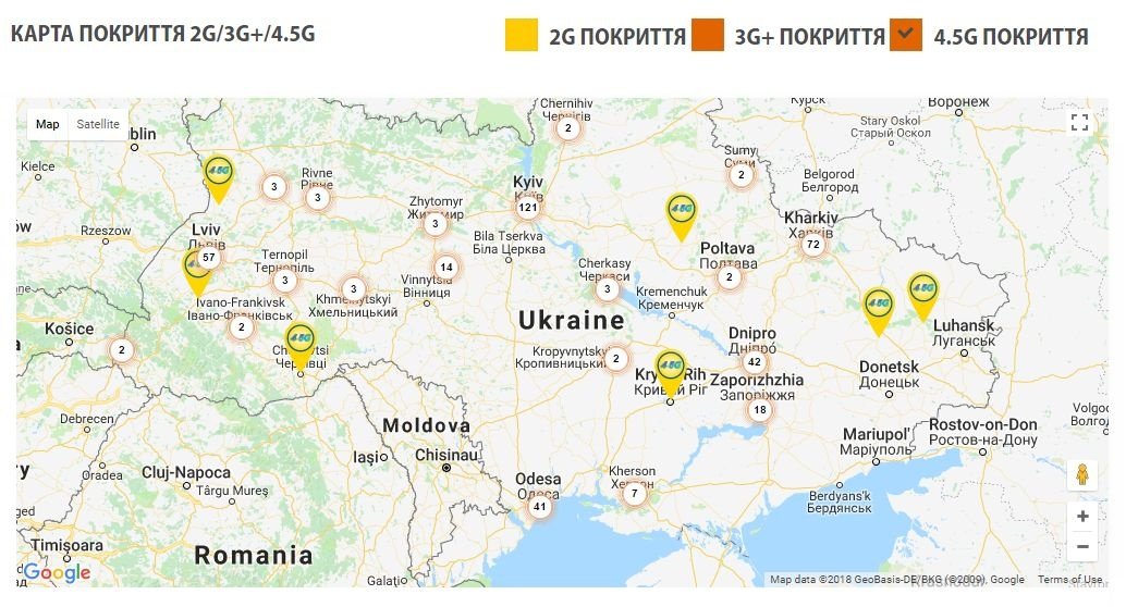 4G покрытие от Lifecell в Украине