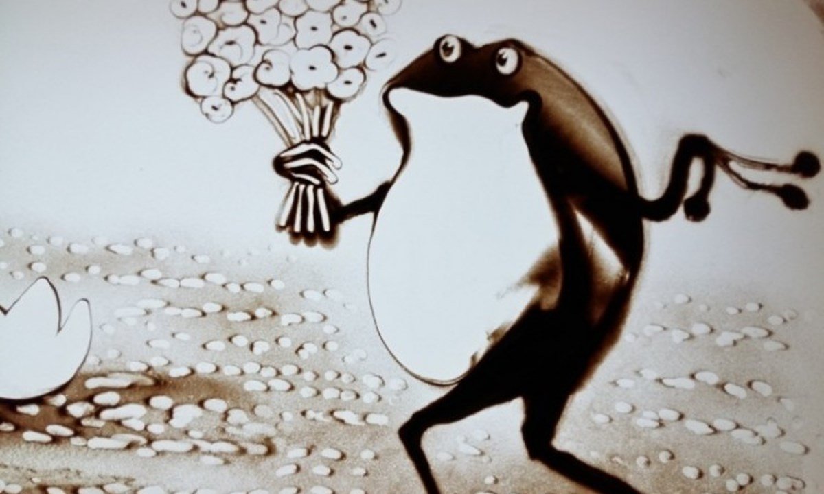 С помощью песка и света на глазах у зрителей создадут красивую историю С помощью песка и света на глазах у зрителей создадут красивую историю