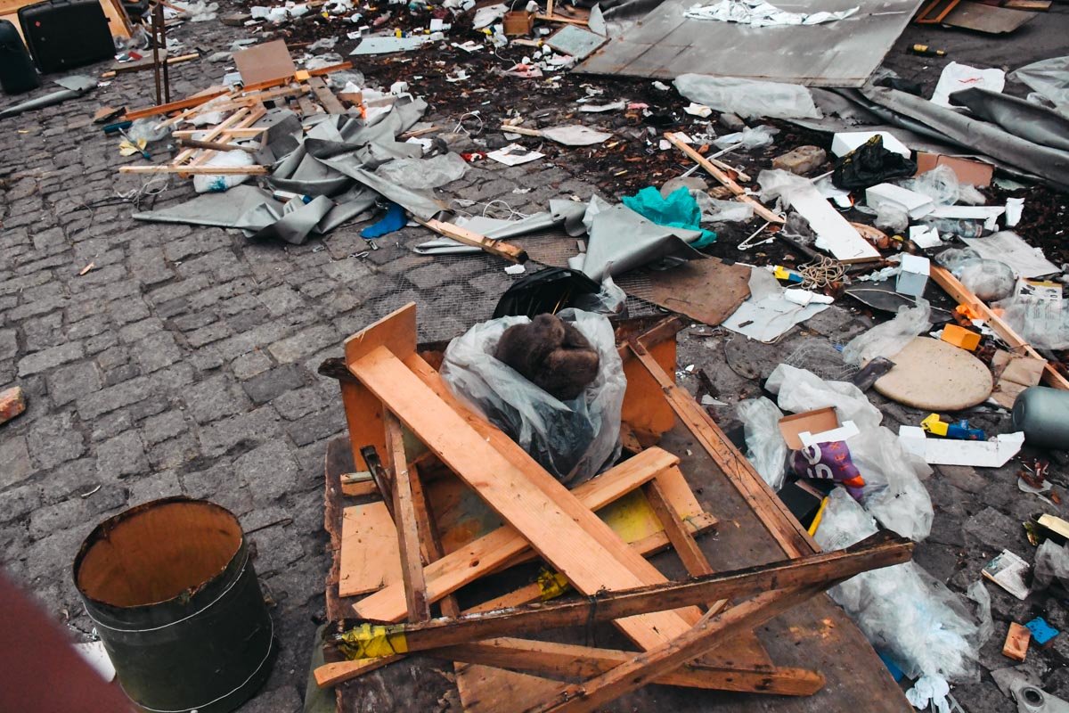 От МАФов остался только строительный мусор 