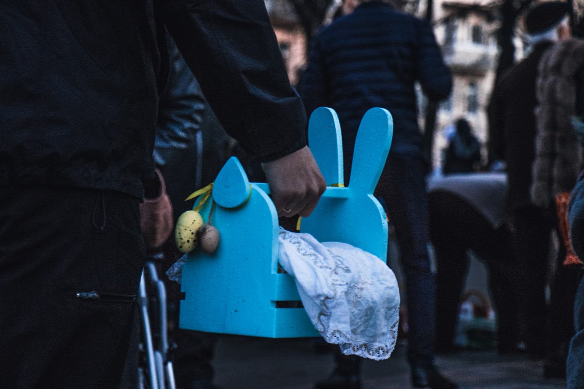 Оригинальная пасхальная корзина 