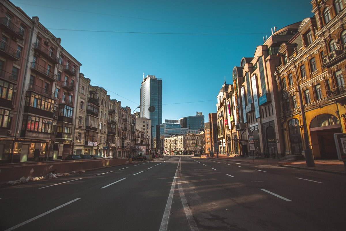 В центре Киева на Пасху безлюдно В центре Киева на Пасху безлюдно