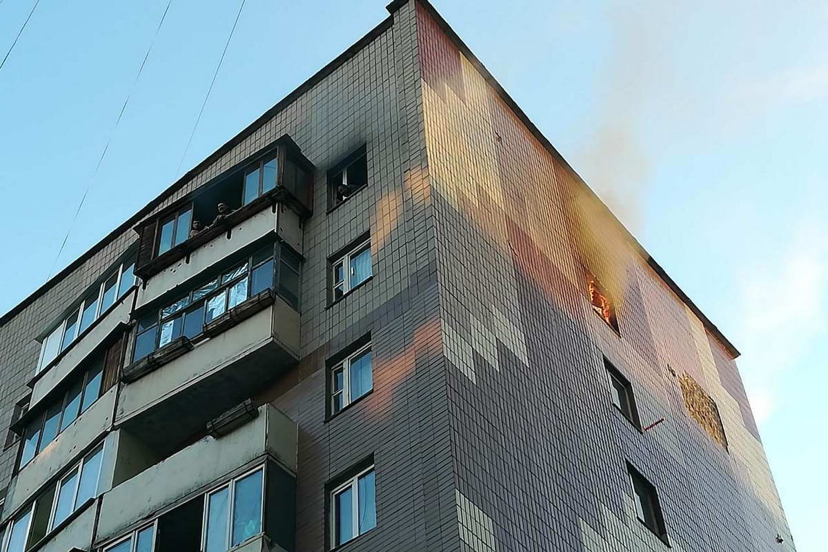 Возгорание произошло в общем коридоре