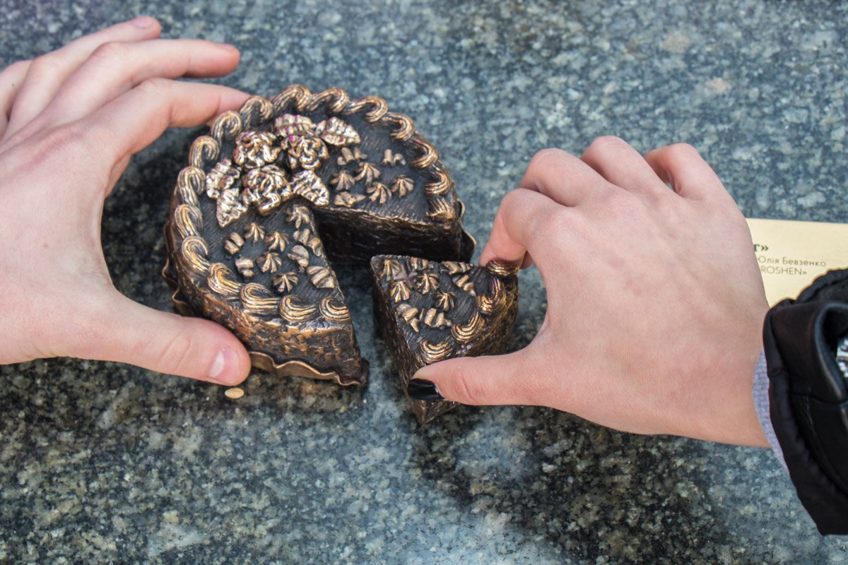 Тортик разместили возле магазина Roshen на Крещатике Тортик разместили возле магазина Roshen на Крещатике