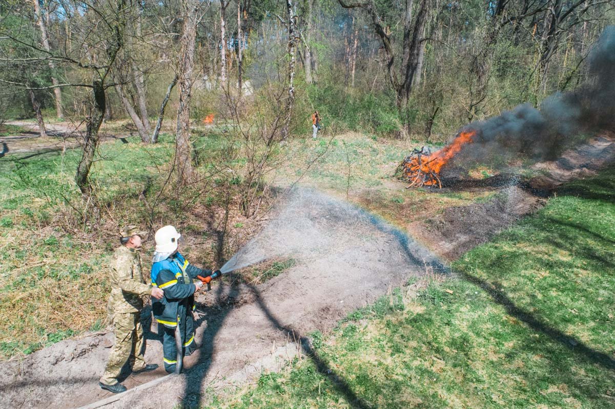 На учениях было два очага возгорания